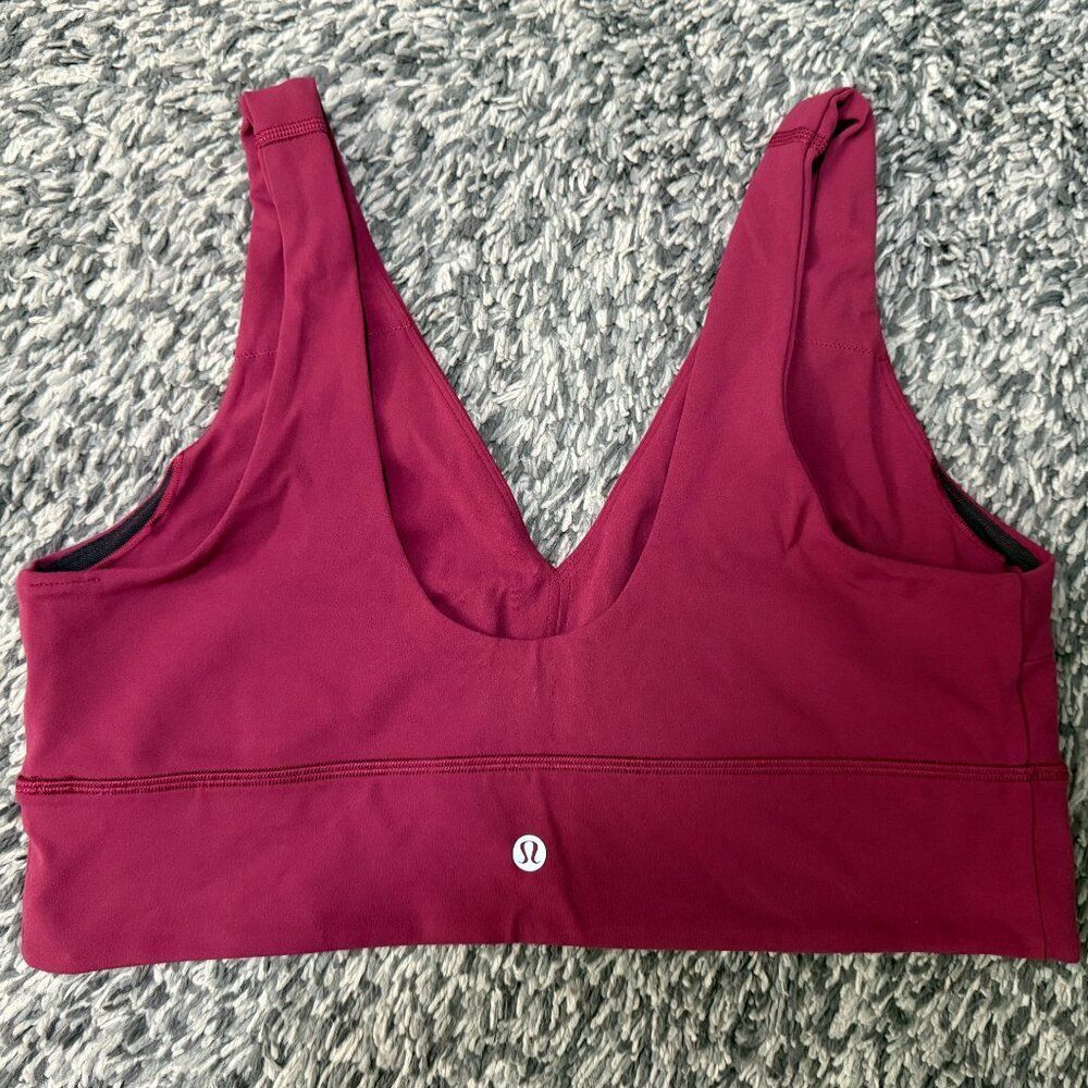 Lululemon Align V-Neck Bra Light Support C/D Cup Deep Luxe Pink Size 14 - Picture 4 of 7